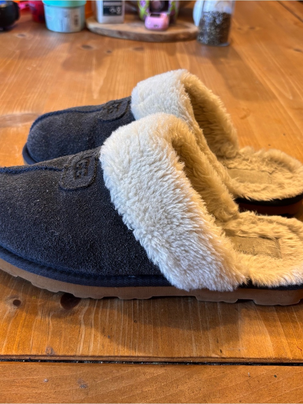 UGG womens Scuffette 11 suede shearling fur mule slide slippers blue 9 - Picture 2 of 6